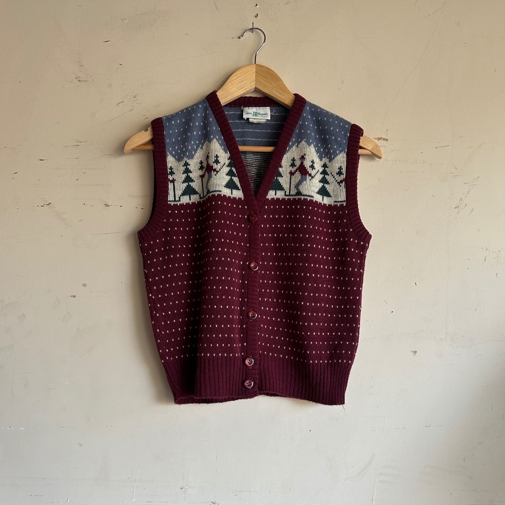 Vintage 70s Sears winter sweater vest
